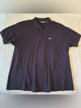Lacoste Classic Fit Men's Navy Polo with Green Croc, XXL / FR 7